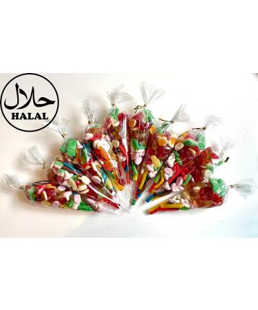 Reward Boards UK 100% HALAL Sweet Cones Pre Filled Candy Cones for Unisex Party Bag Filler with Assorted Sweets (100% Halal) (10 x Cones) - Buy Online on GoSupps.com