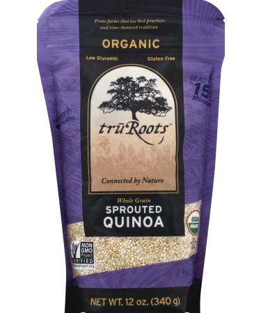 TruRoots Organic Whole Grain Sprouted Quinoa, 12 Ounces Organic Quinoa Sprouted Whole Grain 12 Ounce (Pack of 1)