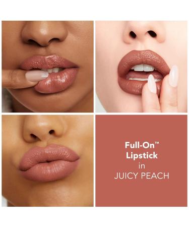 BUXOM Full-On Plumping Satin Lipstick Pigment-Rich Creamy Lip Color Infused with Peptides Hyaluronic Acid & Sunflower Wax Satin Finish Weightless Cruelty Free Juicy Peach 0.63 Ounce (Pack of 1) - Buy Online on GoSupps.com