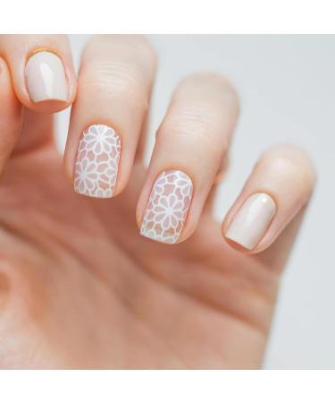 Avoa Beauty Nail Film - Fresh as a Daisy | Long-Lasting Self-Adhesive Nail Wraps | Beige Nude White Gold Floral Lace Design for Stunning Nails - Buy Online on GoSupps.com