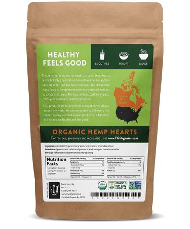 Organic Canadian Hemp Hearts - Shelled Seeds - 16oz Resealable Bag - Buy Online on GoSupps.com