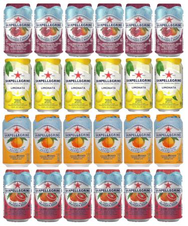 San Pellegrino Sparkling Fruit Beverages Variety Pack - 11.15 Fl Oz Cans - In Sanisco Box (24 Pack)