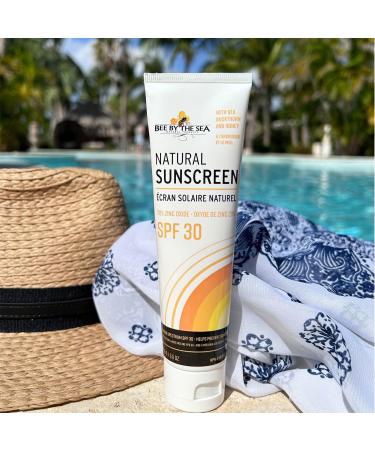 Bee by the Sea Natural Mineral Sunscreen with Sea Buckthorn and Honey for all skin types. Mild Coconut and essential oil fragrance SPF 30 | 100g/3.5 oz | 2 Pack | Hand made in Canada - Buy Online on GoSupps.com