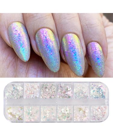 Nail Art Glitter Flake Nail Art Foil Flake Shining Holographic 12 Grids Nail Glitter Flake for Summer Nail Art Decoration Nail Glitter Flakes111 - Buy Online on GoSupps.com