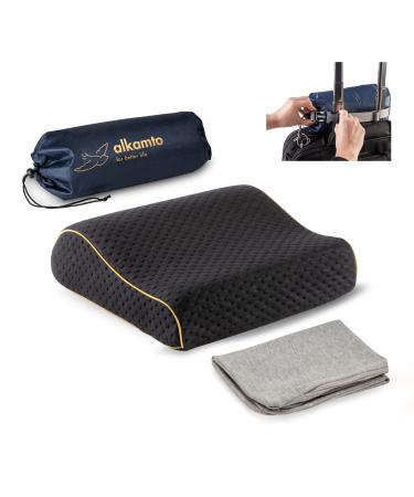 alkamto Travel & Camping Comfortable Memory Foam Pillow with Extra Cotton Cover  Easy to Carry Portable Bag  Temperature Regulating Pillow Case - Perfect for Travelling/Fishing/Backpacking/Hiking - Buy Online on GoSupps.com