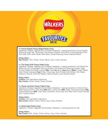 Walkers Favourites Mix Multipack Snacks Crisps 18 Pack - Buy Online on GoSupps.com
