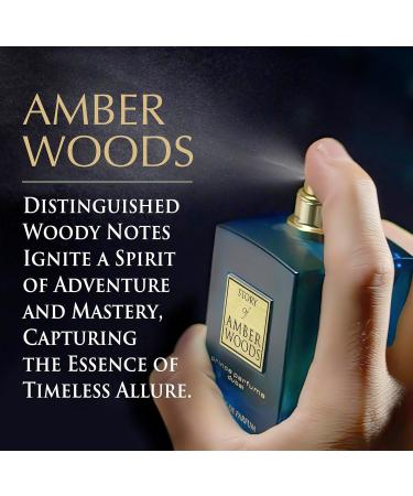 Prince Parfums Dubai - The Story of Amber Woods - 3.4 Ounces - Exquisite Men's Extrait de Parfum - Rich Luxurious Scent of Amber Cedar Vetiver for the Modern Man - Depth Warmth & Mastery - Buy Online on GoSupps.com