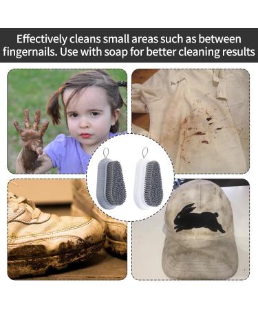 2-Piece Hand Washing & Nail Brush Set - Versatile Brushes with Hanging Rope for Bathroom Toilet Sink & Workshop - White & Gray - Buy Online on GoSupps.com