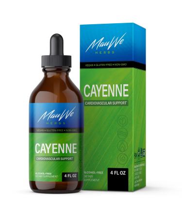 Cayenne Tincture  Supports Digestive System, Joints, Helps Control Appetite and Metabolism Booster | Organic Pepper, Capsaicin Supplements - Vegan, Non-GMO, Alcohol-Free (4 Fl Oz) 4 Fl Oz (Pack of 1)
