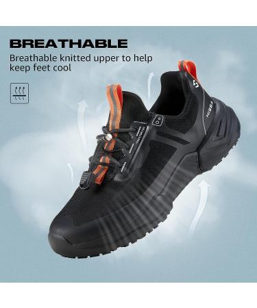 HISEA Women's Non-Slip Work Shoes - Slip Resistant Nurse Shoes - Lightweight Comfort Sneakers - Size 8, Black - Buy Online on GoSupps.com