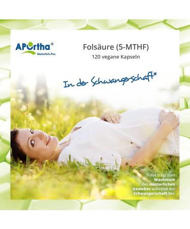 Aportha Folic Acid 5-MTHF Folate - 120 Vegan Capsules 300 g Activated Folic Acid High Dose Allergen-Free & Gluten-Free Alternative - Buy Online on GoSupps.com