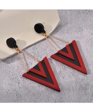 Feyley Triangular Seam Earrings | Minimalist Acrylic Geometric Dangling Jewelry for Women & Girls - White - Buy Online on GoSupps.com