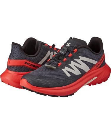 Salomon Men's Hypulse Trail Running Shoes 9.5 - Magnet/Poppy Red/Black | Lightweight & Durable - Buy Online on GoSupps.com