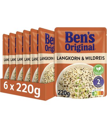 BEN'S ORIGINAL Ben's Original Express Rice Long Grain and Wild Rice 6 Packs (6 x 220g) Long Grain & Wild Rice 36.67 g (Pack of 6)