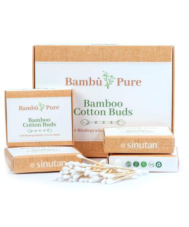 Bamboo cotton swab |100% plastic -free |Biologically degradable |Vegan and sustainable |Pure natural product |Bamboo & cotton cotton swab |Sinutan