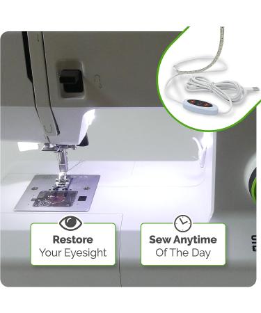 Madam Sew 12 Sewing Machine USB LED Light Strip - Clean White Lights for Brother, Janome, Babylock, Pfaff - Dimmable Strip Light with 98 Power Cord - Buy Online on GoSupps.com
