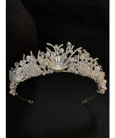 Bride Silver Shell Crystal Crown - Wedding Tiara Headpiece for Sunshinesmile Bride | Elegant Wedding Hair Jewelry & Accessories - Buy Online on GoSupps.com