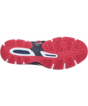 ASICS Men's Gel-Netburner Ballistic Mid Top Volleyball Shoes - Indigo Blue/Prime Red/Rich Gold - Size 6.5 - Buy Online on GoSupps.com