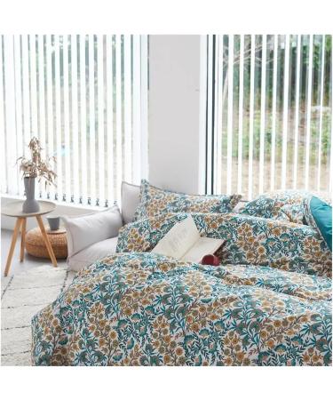 Cotton Ginkgo Biloba Duvet Cover Set Printed Bedding Large Flat Set Soft (8 Queen Flat 4pcs) - Buy Online on GoSupps.com