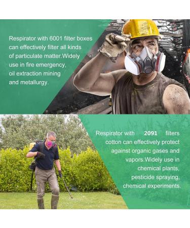 BEAUKAU Epoxy Respirator with 2091 and 6001 Filters - Paint Respirator for Women and Men - Ideal for Resin, Asbestos, Painting, and Particle Decoration - Buy Online on GoSupps.com