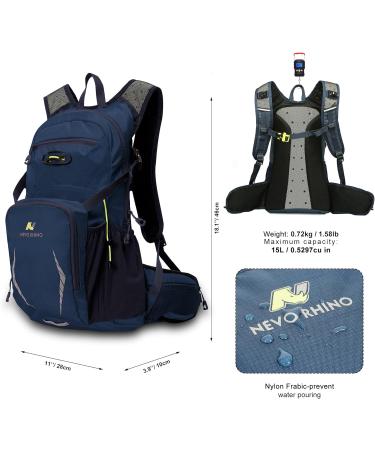 NEVO RHINO Insulated Hydration Backpack with 3L Water Bladder - Ideal for Hiking, Cycling, Running, Camping - Blue - Buy Online on GoSupps.com