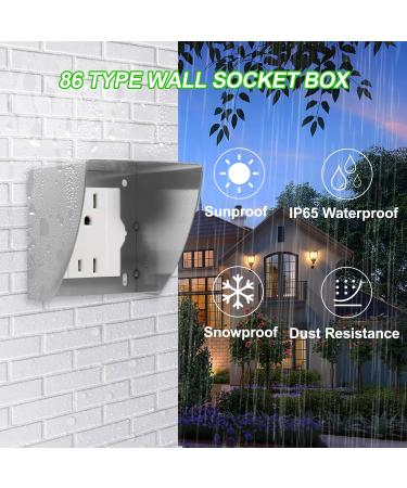 Stainless Steel Splitter Rain Protection - Waterproof Child Locking Socket Cover for Outdoor & Bathroom Use (9x8.7cm) - Buy Online on GoSupps.com