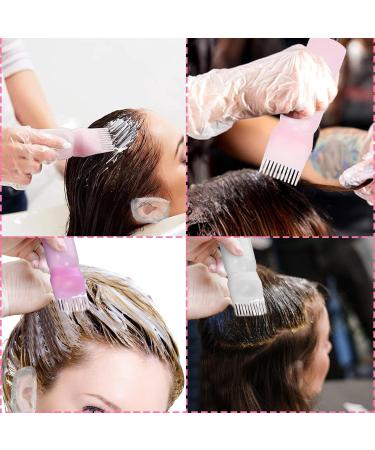 9 Pcs Root Comb Applicator Bottle Set with Disposable Tool Kit Hair Oil Applicator Bottle for Salon Dry Cleaning Dyeing and Perming Hair Dye Brush Bottle for Treat Hair At Home(Pink+White+Purple) - Buy Online on GoSupps.com