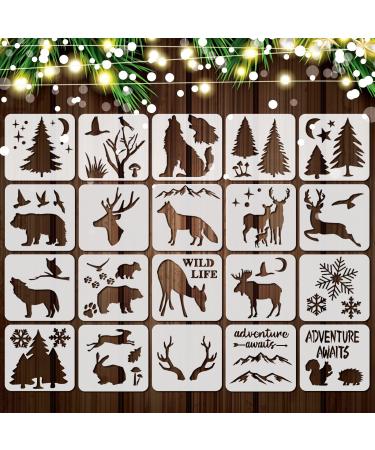 20 Pieces Stencil Template for Painting Reusable Animal Plant Stencil  Spring Summer Winter Template, DIY Christmas