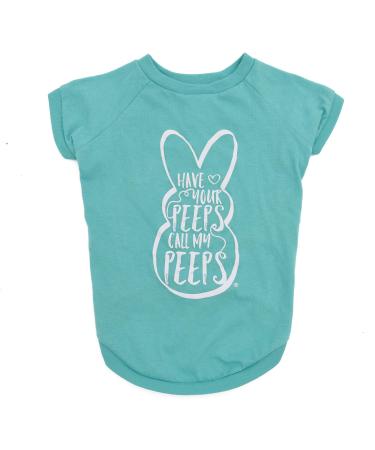 Peeps for Pets Call My Dog T Shirt - Teal Blue Dog T Shirt for Dogs Soft and Comfortable Machine Washable Dog Shirt - Officially Licensed Pet Dog Clothing,FF16041 Medium Teal