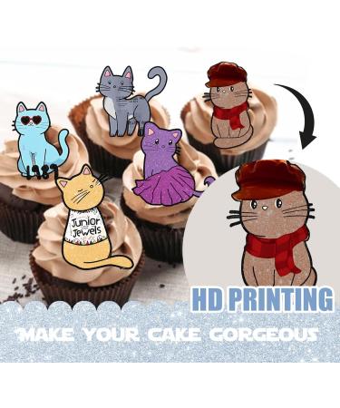 18pcs Glitter Fashion Cat Dessert Cupcake Topper Worldwide Popular Singer Cat Theme Decorations Baby Shower Boys Girls Happy Birthday Concert Party Decor Supplies - Buy Online on GoSupps.com