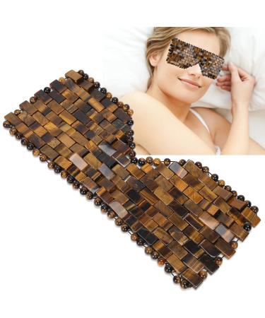 Natural Jadestone Eye Mask  Jade Stone Face Massager Eye Body Massager Mini Eye Masks Eye Circle Soothes Sleeping Relax For Sleeping Masks Care Massage Tool(Tiger Eye)