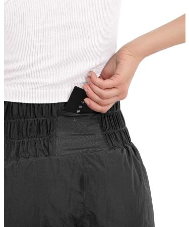 ODODOS Women's High Waisted Goto Athletic Shorts - Quick Dry Workout Running Shorts with Mesh Pocket (Medium, Black) - Buy Online on GoSupps.com