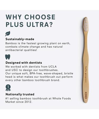 PLUS ULTRA Eco-Friendly Bamboo Toothbrush | 'Hello Gorgeous' | Biodegradable & BPA-Free Soft Bristles - Buy Online on GoSupps.com