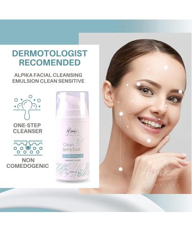 Alpika Cosmetics Creamy Cleansing Emulsion for Sensitive and Rosacea-Prone Skin - Facial Cleanser with Natural Ingredients - Moisturizing Daily Cleanser (3.4 fl oz) - Buy Online on GoSupps.com