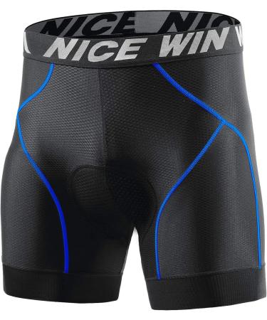 Nicewin Bike Underpants for Men - 4D Padded Bicycle Shorts Breathable & Fast-Drying Shockproof Cycling Underwear L Blue - Buy Online on GoSupps.com