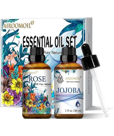 30ml Travel Size Rose & Jojoba Essential Oil Set Floral Fragrance for Candle DIY Aromatherapy Diffuser & Perfume | 1 Fl Oz (Pack of 2 - Buy Online on GoSupps.com