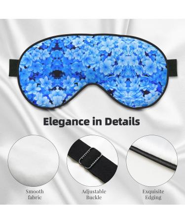 Blue Flowers Print Soft Eye Mask - Sleep Mask for Women & Men | Best Travel Sleeping Eye Mask - Buy Online on GoSupps.com