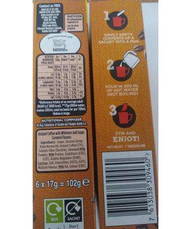 Nescafe Original 3 in 1 Caramel Instant Coffee 1 Cup Stick Sachets (60) - Buy Online on GoSupps.com