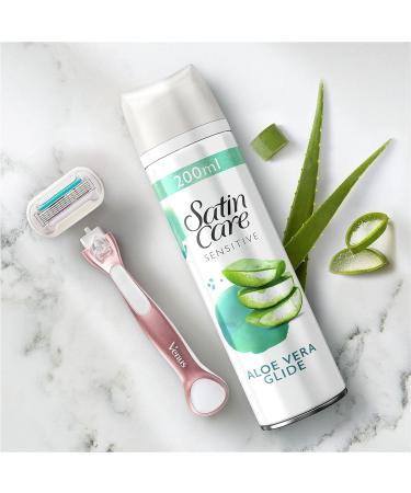 Gillette Satin Care Shave Gel for Sensitive Skin with Aloe & Vitamin E 200ml - Pack of 2 | Free Shipping - Buy Online on GoSupps.com