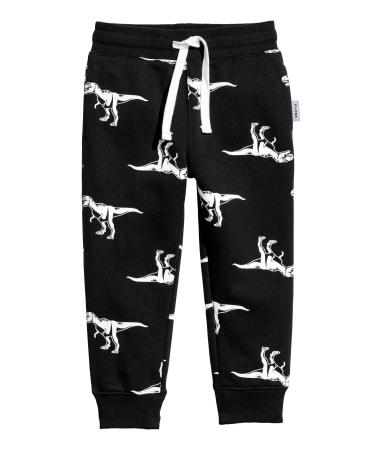 Filowa pants jogging pants children boy black tunnel train long school jogging dinosaurs printed jogger sports pants leisure pants leisure trousers training suit Bottoms unisex age 2 3 5 6 7 years 98-104 black c