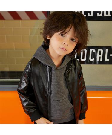 PatPat Toddler Hoodie - Solid Grey Textured Sweatshirt with Pocket for 5-6 Year Old Boy or Girl - Buy Online on GoSupps.com