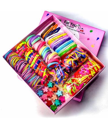 780 pcs Girls Hair Clip Hair Tie Set KidsToddler Candy Colors Hair Ties Colorful Ponytail Holders Rubber Bands Hair Accessories