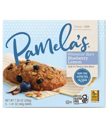 Pamela's Products Gluten Free Whenever Bars, Blueberry Lemon, 5 Count Box, 7.05-Ounce (Pack of 6) - Buy Online on GoSupps.com