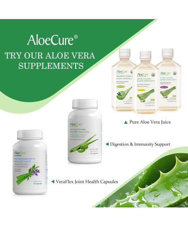 AloeCure Organic Aloe Vera Juice - 4 Bottle Sample Pack - Lemon & Natural Flavor 4x500ml - Buy Online on GoSupps.com