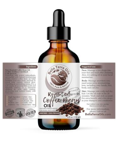 Bella Terra Roasted Coffee Bean Oil - 4oz | Flavorful Coffee Oils Rich in Chlorogenic Acid | Pure Coffee Experience - Buy Online on GoSupps.com