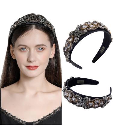 QIANXUAN Rhinestone Headband - Crystal Beaded Embellished Hair Accessory for Women - Buy Online on GoSupps.com
