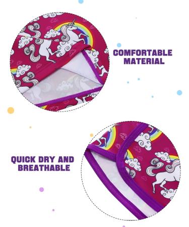 Girls Long Sleeve Swimming Costume Set | UPF 50+ Protection | 7-8 Years | Purple Unicorn - Buy Online on GoSupps.com