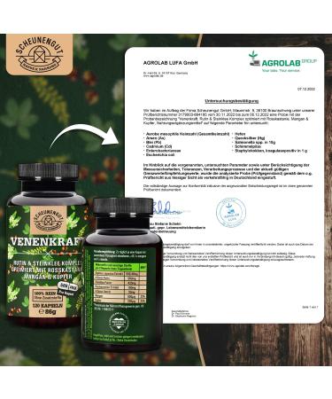 Venenkraft Rutin Steinklee Capsules - Laboratory Tested Vein Complex with Rutin Horse Chestnut Extract & More I 120 pcs | Scheunengut - International Shipping - Buy Online on GoSupps.com