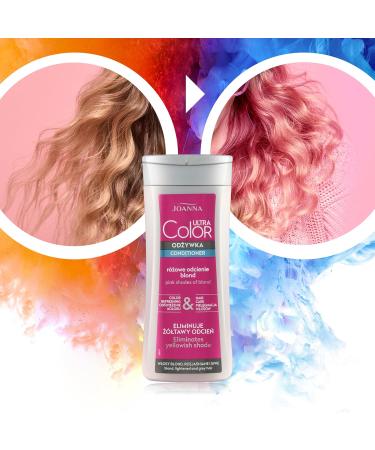 Joanna Ultra Color Conditioner for Pink Hair - Color Refresh & Moisturize - 200ml for Cool Blonde Tones - Buy Online on GoSupps.com
