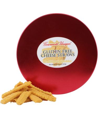 Southern Gourmet Gluten Free Cheese Straws, Traditional Cheddar, 1 Pound in Tin Cheddar in Tin